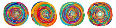 Spiral, girdap, girdap, girdap ikonu, şekil. Eşmerkezli daireler, halkalar. Döndürme effec ile soyut geometrik şekiller