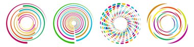 Spiral, girdap, girdap, girdap ikonu, şekil. Eşmerkezli daireler, halkalar. Döndürme effec ile soyut geometrik şekiller