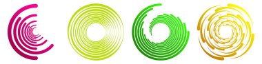 Spiral, girdap, girdap, girdap ikonu, şekil. Eşmerkezli daireler, halkalar. Döndürme effec ile soyut geometrik şekiller