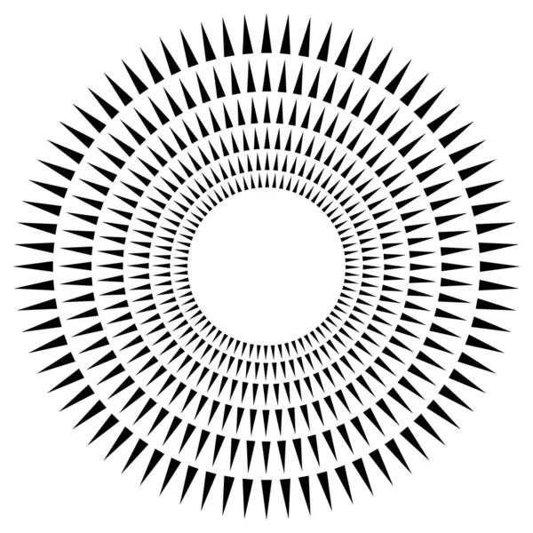 Radial Concéntrico Forma Triángulos Circulares Elemento Diseño Icono Ilustración Vector — Archivo Imágenes Vectoriales