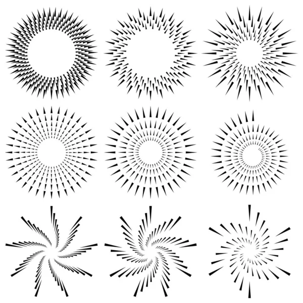 Радіальна Концентрична Кругла Форма Трикутників Елемент Дизайну Фондова Ілюстрація Векторна — стоковий вектор