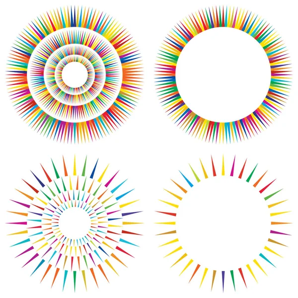 Radiale Konzentrische Kreisförmige Dreiecke Gestaltungselement Icon Stock Vector Illustration Clip — Stockvektor