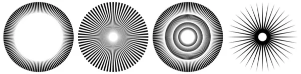 Radiaal Concentrische Ronde Driehoeken Vorm Design Element Pictogram Voorraad Vector — Stockvector