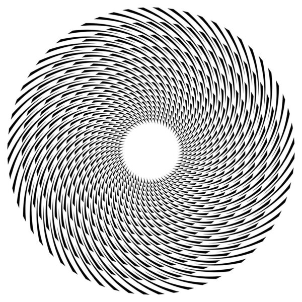 Volute, helix, vortex design element, icon. Spiral, swirl, twirl shape. Radial, radiating lines with rotation  stock vector illustration, clip-art graphics.