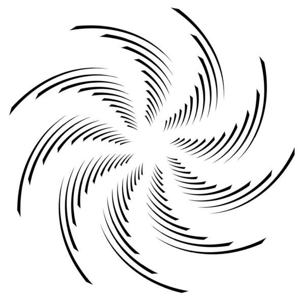 Volute Helix Vortex 디자인 아이콘 소용돌이 동그란 Radial Radiating Lines — 스톡 벡터