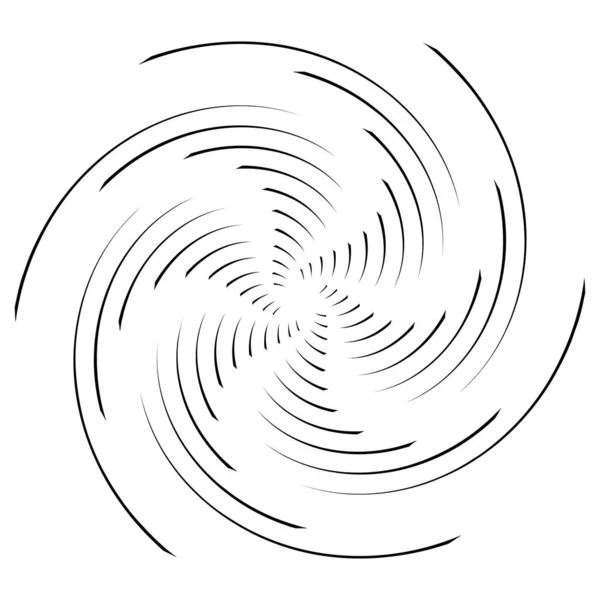 Volute Helix Vortex 디자인 아이콘 소용돌이 동그란 Radial Radiating Lines — 스톡 벡터