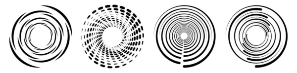Spiral Virvlande Virvlande Virvlande Virvelikon Form Koncentriska Cirklar Ringar Abstrakta — Stock vektor