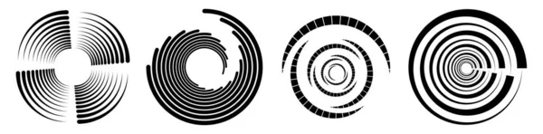 Espiral Remolino Giro Ícono Vórtice Forma Círculos Concéntricos Anillos Formas — Vector de stock