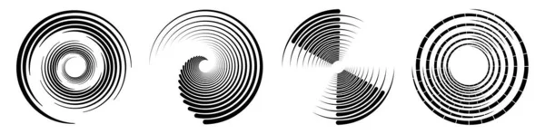 Spirale Vortice Vortice Icona Del Vortice Forma Cerchi Concentrici Anelli — Vettoriale Stock