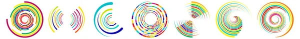 Spiraalvormig Wervelend Draaiend Draaiend Pictogram Vorm Concentrische Cirkels Ringen Abstracte — Stockvector