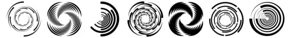 Spiral Berputar Berputar Ikon Vortex Bentuk Lingkaran Konsentris Cincin Bentuk - Stok Vektor
