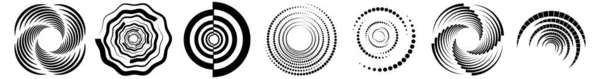 Espiral Girar Girar Ícone Vórtice Forma Círculos Concêntricos Anéis Formas — Vetor de Stock
