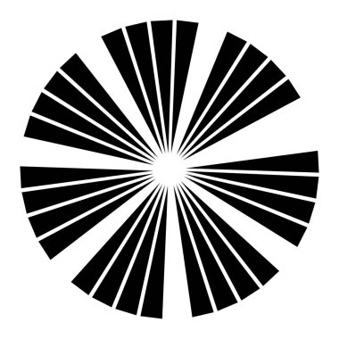 Soyut patlama, flaş, işaret fişeği çizgileri. Radikal, yayılan çizgiler dairesel, eşmerkezli tasarım elemanı stok vektör illüstrasyonu, klip- art grafikleri.