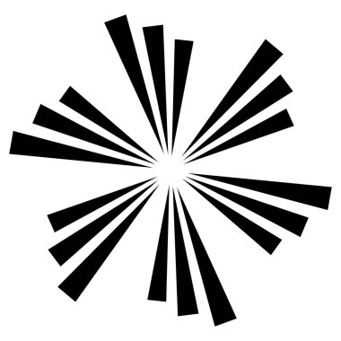 Soyut patlama, flaş, işaret fişeği çizgileri. Radikal, yayılan çizgiler dairesel, eşmerkezli tasarım elemanı stok vektör illüstrasyonu, klip- art grafikleri.