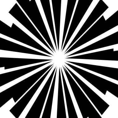 Soyut patlama, flaş, işaret fişeği çizgileri. Radikal, yayılan çizgiler dairesel, eşmerkezli tasarım elemanı stok vektör illüstrasyonu, klip- art grafikleri.