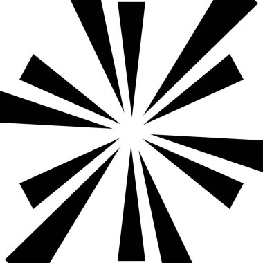 Soyut patlama, flaş, işaret fişeği çizgileri. Radikal, yayılan çizgiler dairesel, eşmerkezli tasarım elemanı stok vektör illüstrasyonu, klip- art grafikleri.