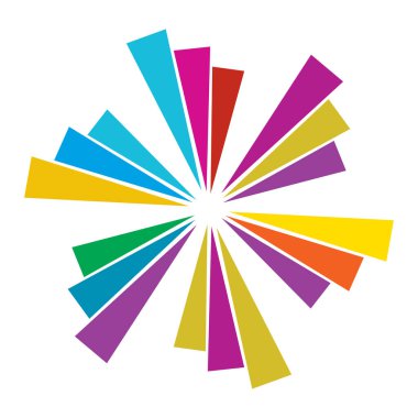 Soyut patlama, flaş, işaret fişeği çizgileri. Radikal, yayılan çizgiler dairesel, eşmerkezli tasarım elemanı stok vektör illüstrasyonu, klip- art grafikleri.