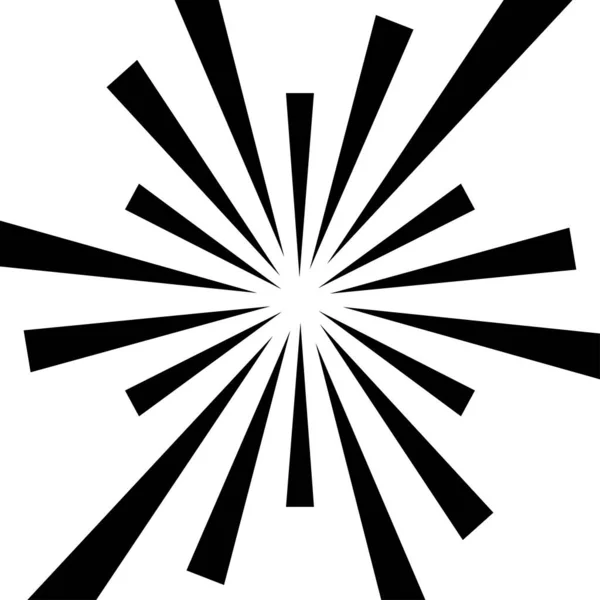 Abstraktes Platzen Blitzen Fackeln Radiale Abstrahlende Linien Kreisförmig Konzentrisches Gestaltungselement — Stockvektor