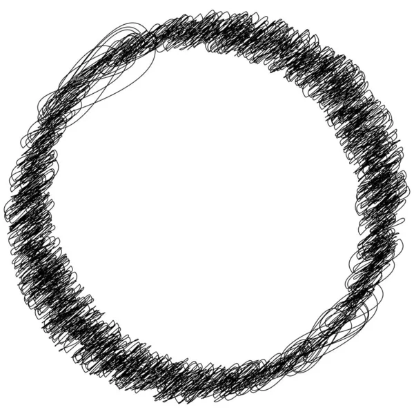 Scribble Croquis Cercles Gribouillis Avec Dessin Main Dessin Illustration Vectorielle — Image vectorielle