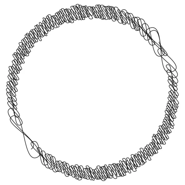 Scribble Schetsmatige Doodle Cirkels Met Hand Getekend Tekeneffect Voorraad Vector — Stockvector