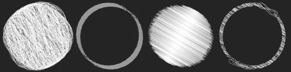 手绘草图的涂鸦圆圈 画图效果 剪贴画 — 图库矢量图片