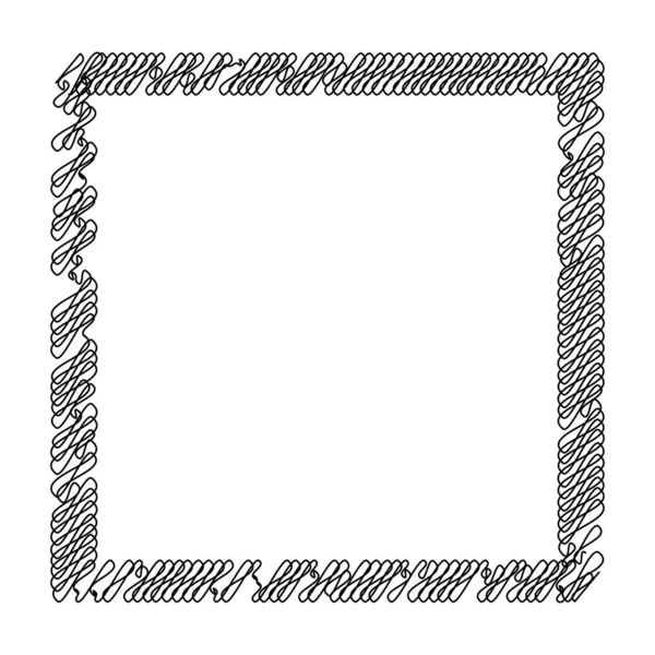 Quadrado Retângulo Rabiscar Esboçado Esboço Doodle Linhas Elemento Random Ondulado — Vetor de Stock