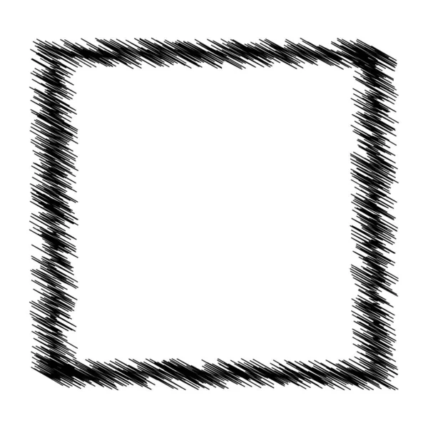 Vierkant Rechthoek Krabbelen Schetsmatig Schets Doodle Lijnen Element Willekeurige Golvende — Stockvector