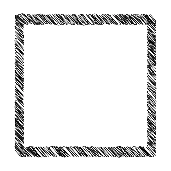 Quadrado Retângulo Rabiscar Esboçado Esboço Doodle Linhas Elemento Random Ondulado — Vetor de Stock