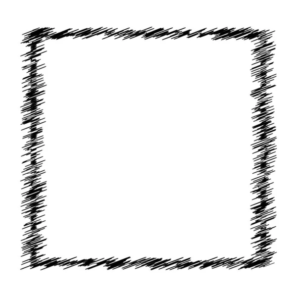 Carré Rectangle Gribouillis Esquisse Croquis Ligne Doodle Élément Lignes Ondulées — Image vectorielle