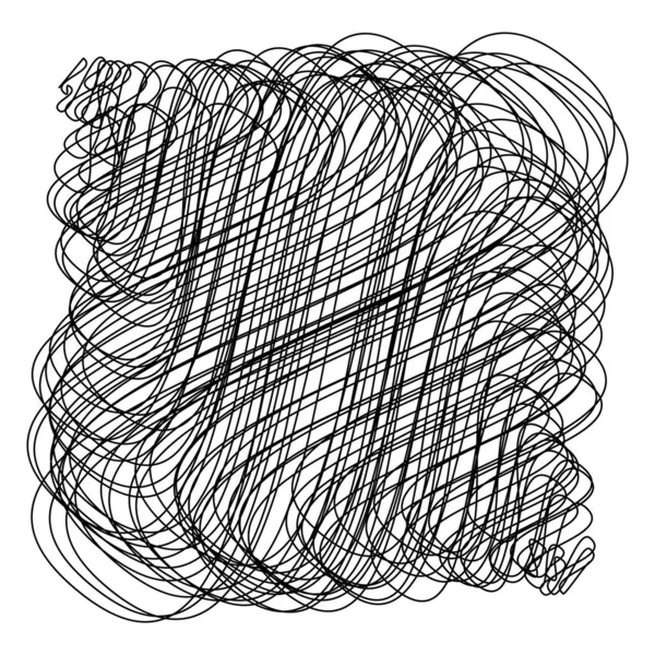 Carré Rectangle Gribouillis Esquisse Croquis Ligne Doodle Élément Lignes Ondulées — Image vectorielle