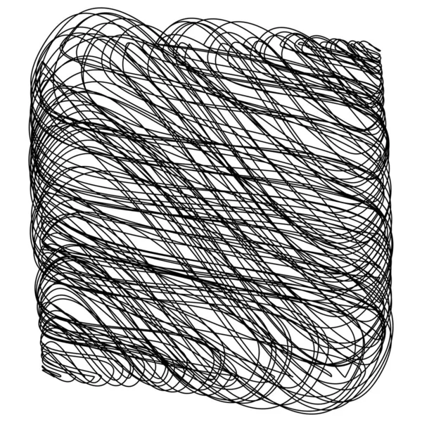 正方形 長方形のスクリブル スケッチ 落書きの行要素 波状の波状の波状の線の株式ベクトル図 クリップアートグラフィック — ストックベクタ