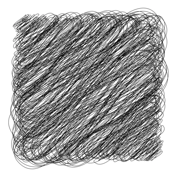 Carré Rectangle Gribouillis Esquisse Croquis Ligne Doodle Élément Lignes Ondulées — Image vectorielle