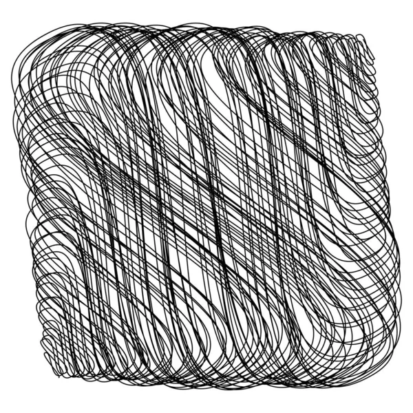 正方形 長方形のスクリブル スケッチ 落書きの行要素 波状の波状の波状の線の株式ベクトル図 クリップアートグラフィック — ストックベクタ