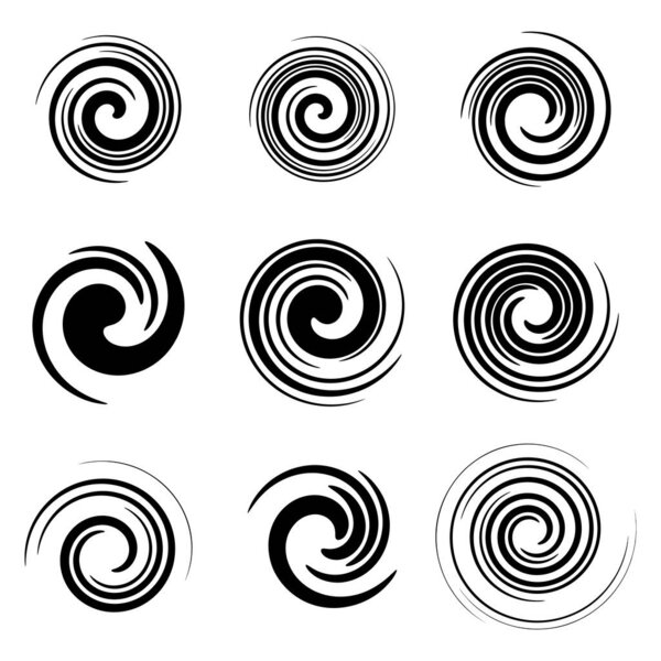 Smudge, smear circular spiral, swirl, twirl element. Gel, fluid, liquid icon  stock vector illustration, clip-art graphics.