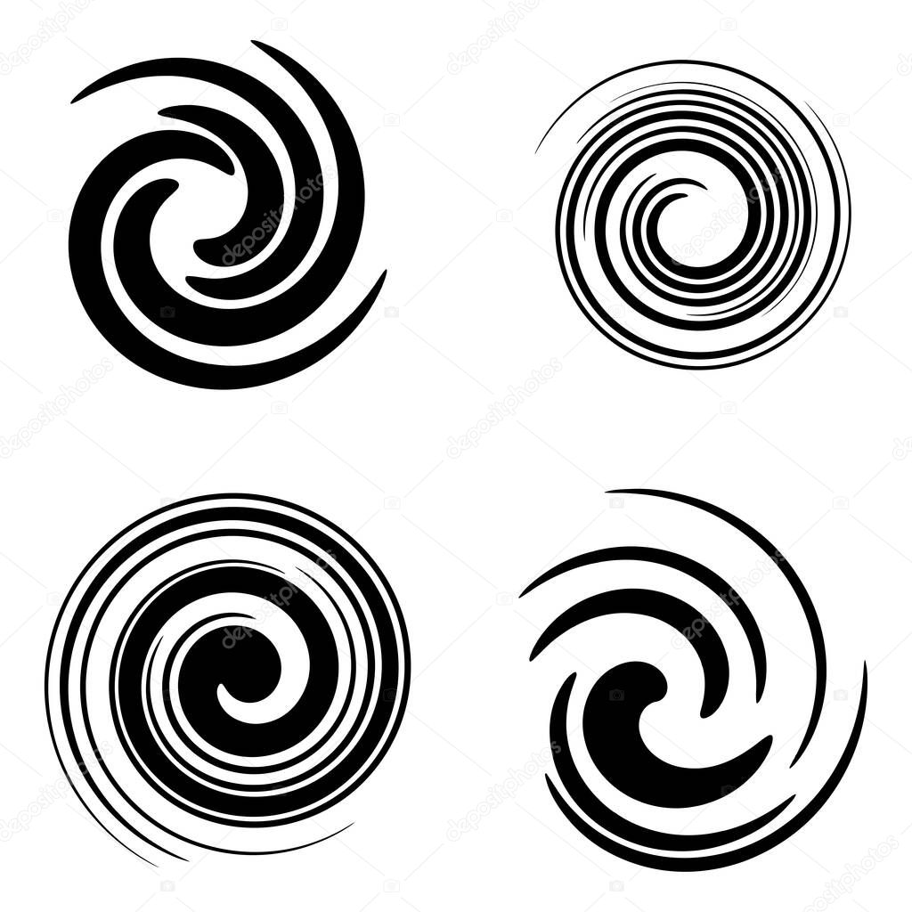 Smudge, smear circular spiral, swirl, twirl element. Gel, fluid, liquid icon  stock vector illustration, clip-art graphics.