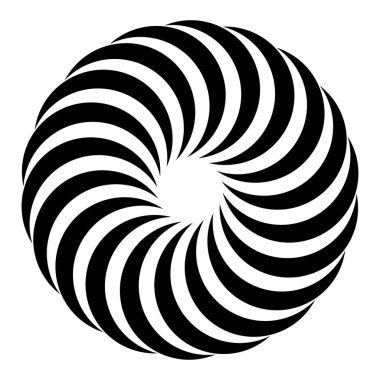 Dairesel, radyal ikon, motif, mandala şekli. Döndürme, döndürme, sarmal, volt dönüş geometrik tasarım elementi. Soyut çember hisse senedi vektör çizimi, klip- sanat grafikleri.
