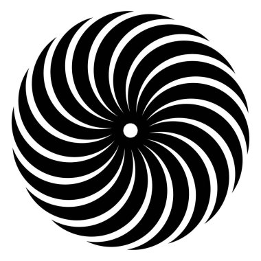 Dairesel, radyal ikon, motif, mandala şekli. Döndürme, döndürme, sarmal, volt dönüş geometrik tasarım elementi. Soyut çember hisse senedi vektör çizimi, klip- sanat grafikleri.