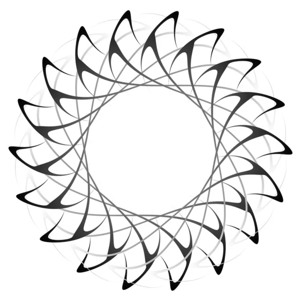 Круглая Радиальная Икона Мотив Форма Мандала Вихрь Вихрь Спираль Объемный — стоковый вектор