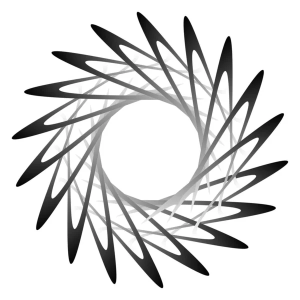 Icono Circular Radial Motivo Forma Mandala Giro Giro Hélice Rotación — Archivo Imágenes Vectoriales