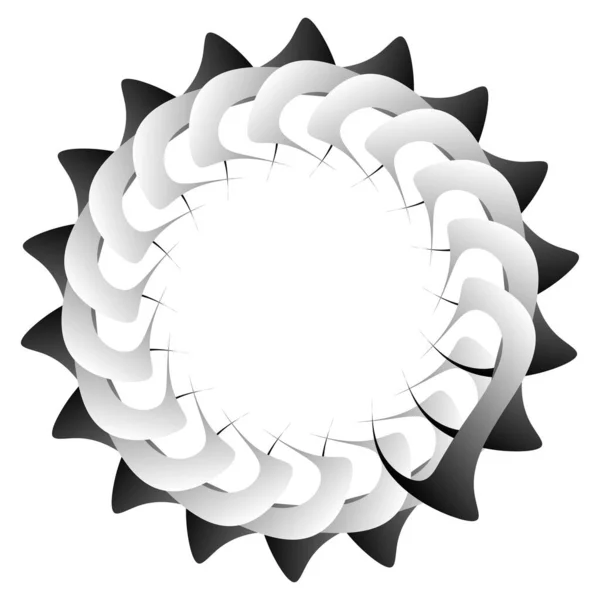 Körkörös Radiális Ikon Motívum Mandala Forma Forgás Forgás Spirál Volute — Stock Vector