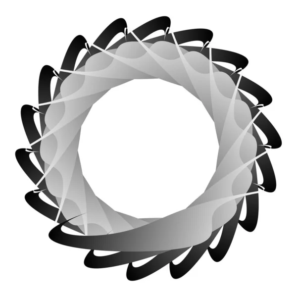 Icono Circular Radial Motivo Forma Mandala Giro Giro Hélice Rotación — Vector de stock