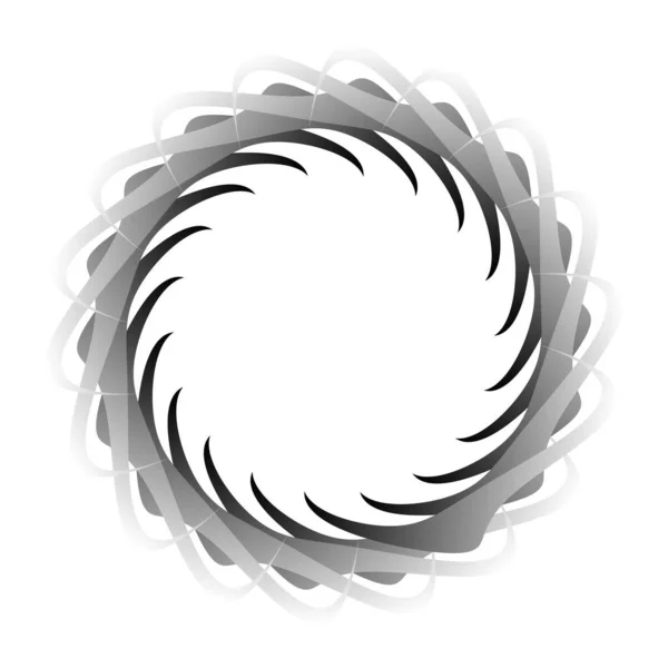 Circular Radial Icon Motif Mandala Shape Swirl Twirl Helix Volute — Stock Vector