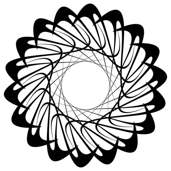 径向图标 曼陀罗形 螺旋线 体积旋转几何设计元件 摘要圆周率矢量图解 剪贴画 — 图库矢量图片