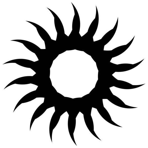 Circular, radial icon, motif, mandala shape. Swirl, twirl, helix, volute rotation geometric design element. Abstract circle  stock vector illustration, clip-art graphics.