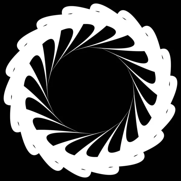 Icono Circular Radial Motivo Forma Mandala Giro Giro Hélice Rotación — Vector de stock