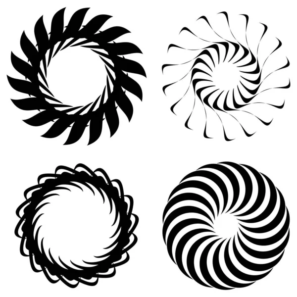 Icône Circulaire Radiale Motif Forme Mandala Tourbillon Tourbillon Hélice Volute — Image vectorielle