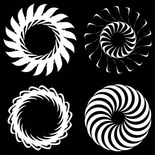 Circular Radial Icon Motif Mandala Shape Swirl Twirl Helix Volute — Stock Vector