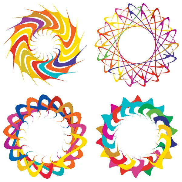 Circular Radial Icon Motif Mandala Shape Swirl Twirl Helix Volute — Stock Vector