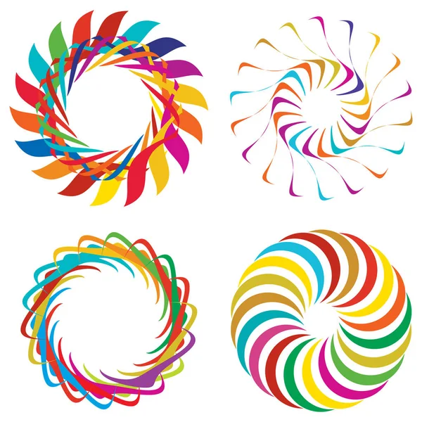 Circular Radial Icon Motif Mandala Shape Swirl Twirl Helix Volute — Stock Vector