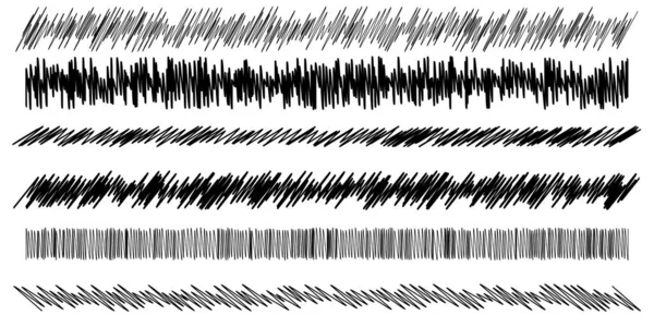 Kritzeln Skizzieren Skizzieren Skizzieren Horizontale Linienteiler Wellenförmige Winkende Wellenförmige Und — Stockvektor